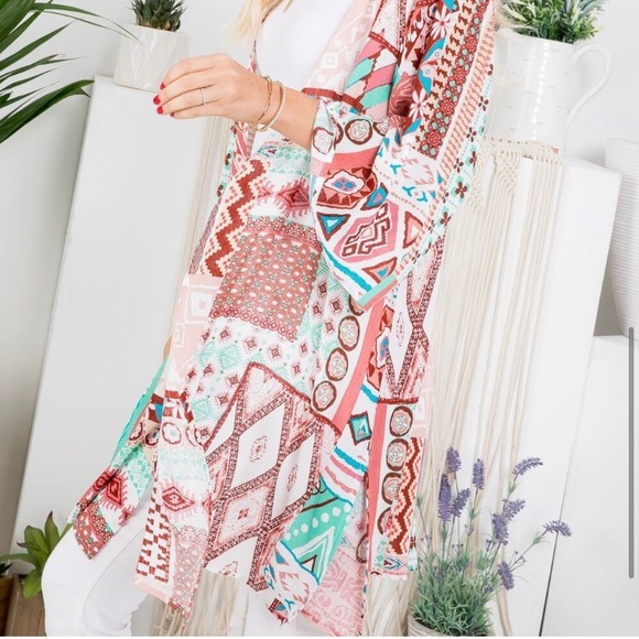 LAST ONE: Boho patch work multicolor women’s boho kimono - Picture 4 of 4